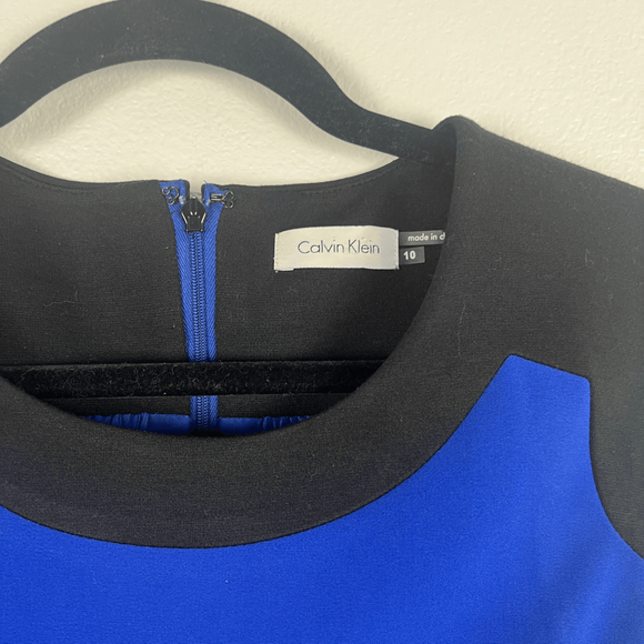 Calvin‎ Klein Women's Sleevless Sheath Dress Blue Black Sz 10 - Picture 5 of 7